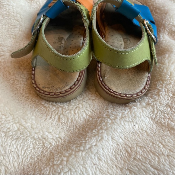 Multi color leather kids salt water sandals EU 23/C7 - Picture 3 of 6